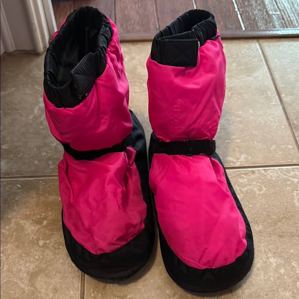 Pink and Black Block Dance Boots small